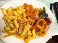 Requested: chips, scampi and calamari